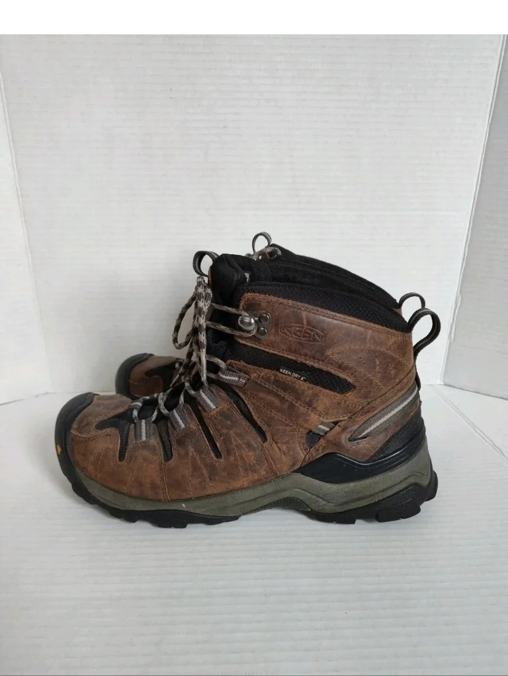 Keen Gypsum Mens 10.5 Brown Leather Hiking Boots Waterproof Mid Height Trail